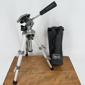 Vintage Sears 8467 Aluminum Camera Tripod Model 469.84670 IK w/ Case
